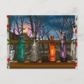 Reflektion | Farbige Glasvasen im Fensterbereich Postkarte (Vorderseite)