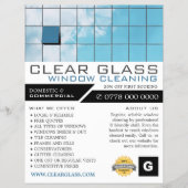 Reflektion, Fensterreiniger, Reinigung der Werbung Flyer (Vorne)