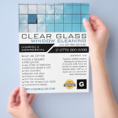 Reflektion, Fensterreiniger, Reinigung der Werbung Flyer (Hand)