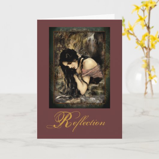 "Reflektion" Grußkarten Karte (Gelbe Blume)