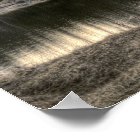 Reflektion im Rotbarn in Wasser HDR-Foto Poster (Ecke)