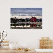 Reflektion im Rotbarn in Wasser HDR-Foto Poster (Küche)