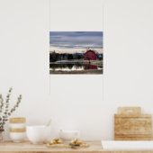 Reflektion im Rotbarn in Wasser HDR-Foto Poster (Küche)