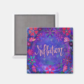 Reflektion Lila Hübsche florale Trendy Inspirieren Magnet (Vorderseite/Rückseite)