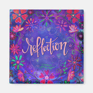 Reflektion Lila Hübsche florale Trendy Inspirieren Magnet