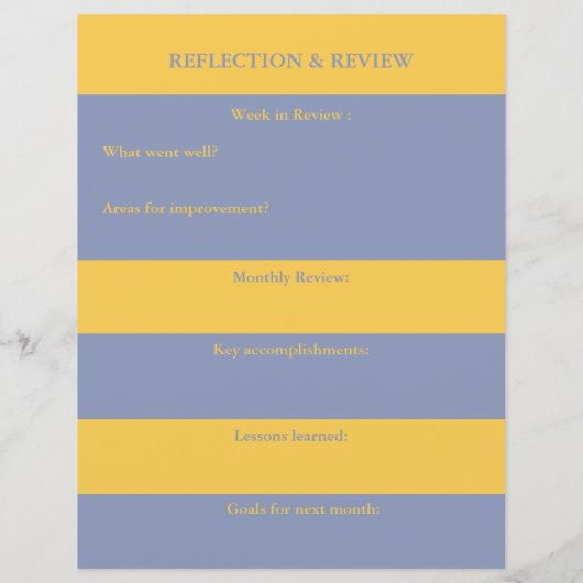 Reflektion & Review Praxisplaner für Studierende (Rückseite)