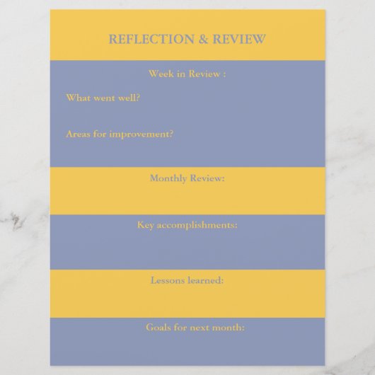 Reflektion & Review Praxisplaner für Studierende (Vorderseite)