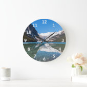 Reflektion über Lake Louise - Banff NP, Kanada Große Wanduhr (Zuhause)