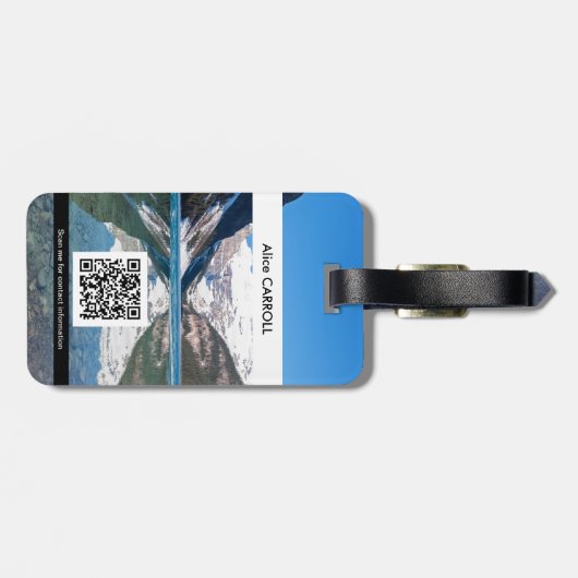 Reflektion über Lake Louise - Banff NP - QR-Code Gepäckanhänger (Rückseite horizontal)