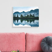 Reflektion von Bergwäldern Leinwanddruck (Insitu (Wohnzimmer))