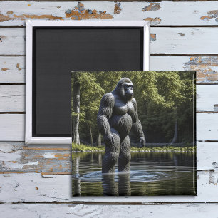 Reflektion von Bigfoot im Wasser Magnet
