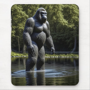 Reflektion von Bigfoot im Wasser Mousepad