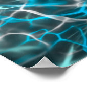 Reflektion von blau-weißem Blitz Poster (Ecke)