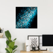 Reflektion von blau-weißem Blitz Poster (Heimbüro)