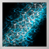 Reflektion von blau-weißem Blitz Poster (Vorne)