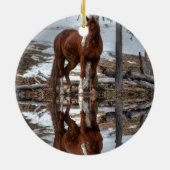 Reflektion von Kastanienfelsen Keramikornament (Hinten)