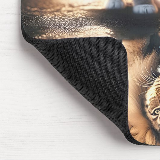 Reflektion von Kitten und Lion Puddle Mousepad (Ecke)