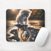 Reflektion von Kitten und Lion Puddle Mousepad (Mit Mouse)