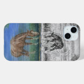 Reflektion von Pferden durch Foallwasser Case-Mate iPhone Hülle (Rückseite (Horizontal))