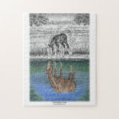 Reflektion von Pferden durch Foallwasser Puzzle (Vertikal)