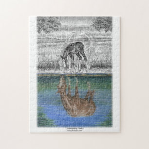 Reflektion von Pferden durch Foallwasser Puzzle