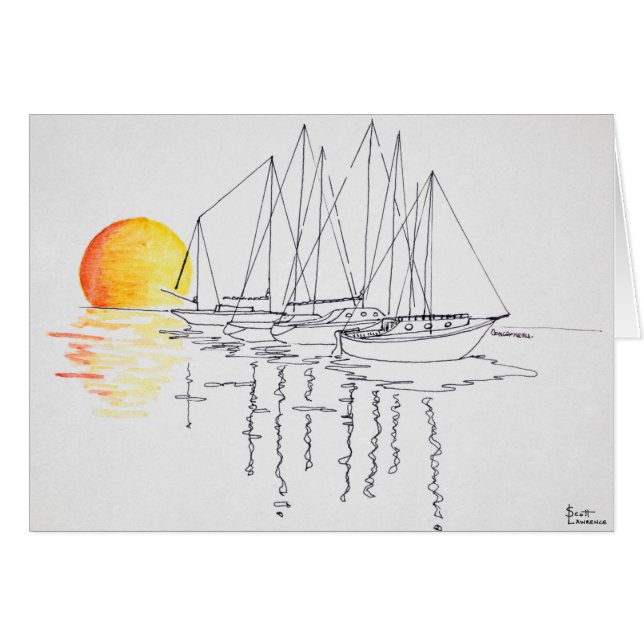 Reflektion von Segelbooten| Concarneau, Bretagne (Vorderseite (Horizontal))