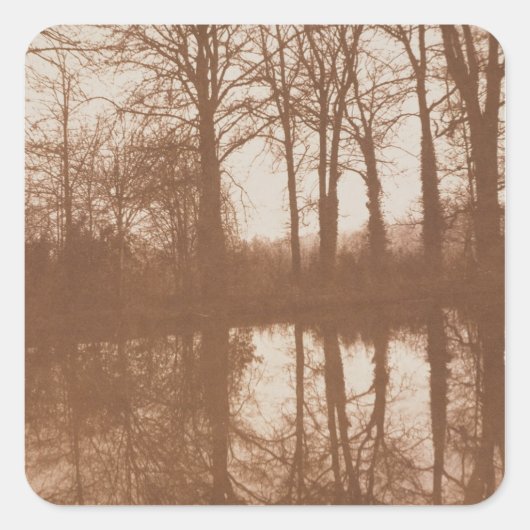 Reflektionen, 1843 (sepia-Foto) Quadratischer Aufkleber (Vorderseite)