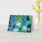 Reflektionen 1 Aquarellgrün Grußkarte Karte (Gelbe Blume)