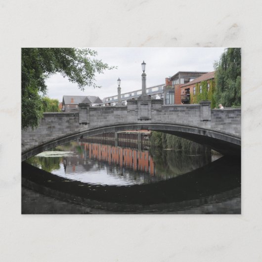 Reflektionen an der Wensum, Norwich Postkarte (Vorderseite)