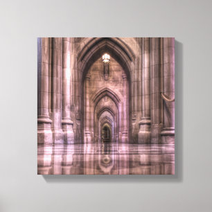 Reflektionen der nationalen Kathedrale von Washing Leinwanddruck