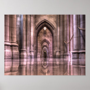 Reflektionen der nationalen Kathedrale von Washing Poster