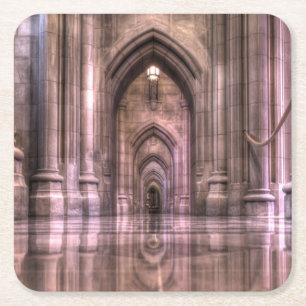 Reflektionen der nationalen Kathedrale von Washing Rechteckiger Pappuntersetzer