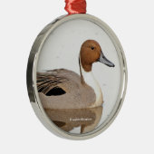 Reflektionen einer Nördlichen Nadelente Silbernes Ornament (Rechts)