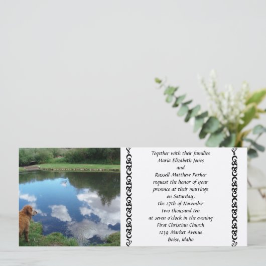 Reflektionen Hochzeitseinladungen Einladung (Stehend Vorderseite)