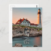 Reflektionen im Leuchtturm Postkarte (Vorne/Hinten)