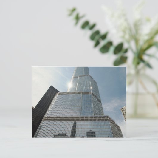 Reflektionen in Blue, Chicago, IL Postkarte (Stehend Vorderseite)