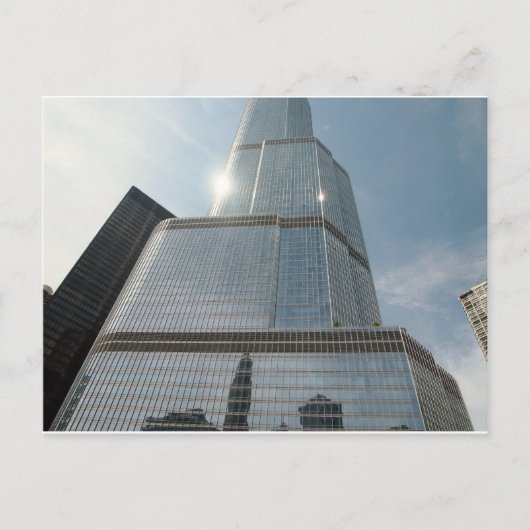 Reflektionen in Blue, Chicago, IL Postkarte (Vorderseite)