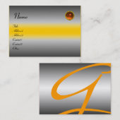 REFLEKTIONEN MONOGRAMM, Graugelb Visitenkarte (Vorne/Hinten)