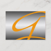 REFLEKTIONEN MONOGRAMM, Graugelb Visitenkarte (Rückseite)