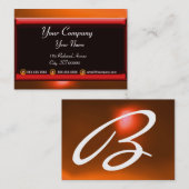 REFLEKTIONEN ROTES ORANGE AGATE GEM Monogramm Visitenkarte (Vorne/Hinten)