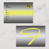 REFLEKTIONEN TOPAZ-MONOGRAMM, grau-gelb Visitenkarte (Vorne/Hinten)