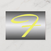 REFLEKTIONEN TOPAZ-MONOGRAMM, grau-gelb Visitenkarte (Rückseite)