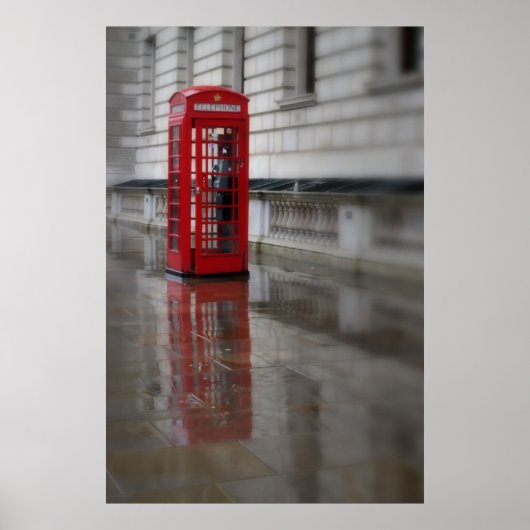 Reflektionen über eine Red Phone Box - London Post Poster (Vorne)