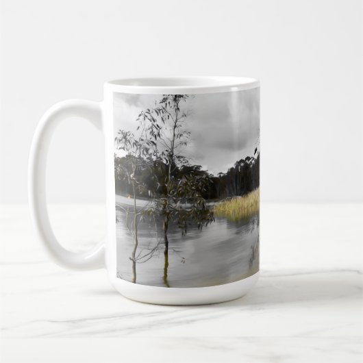 Reflektionen unter grauem Himmel Kaffeetasse (Links)