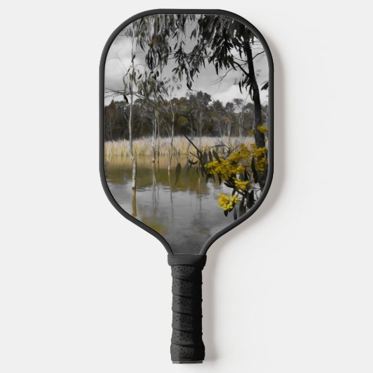 Reflektionen unter grauem Himmel Pickleball Schläger (Vorderseite)