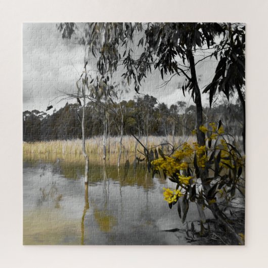 Reflektionen unter grauem Himmel Puzzle (Vertikal)