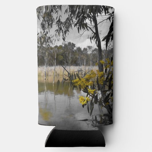 Reflektionen unter grauem Himmel Selters Dosenkühler (Rückseite)