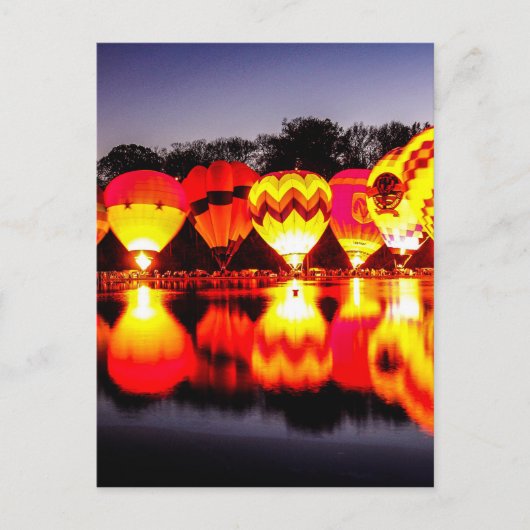 Reflektionen von Heißluftballons Postkarte (Vorderseite)