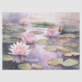 Reflektionen von Wasserlilien auf einer Teichdekou Seidenpapier (Vorderseite)