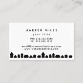 Reflektionshäuser Silhouette reales Anwesen Visitenkarte (Rückseite)